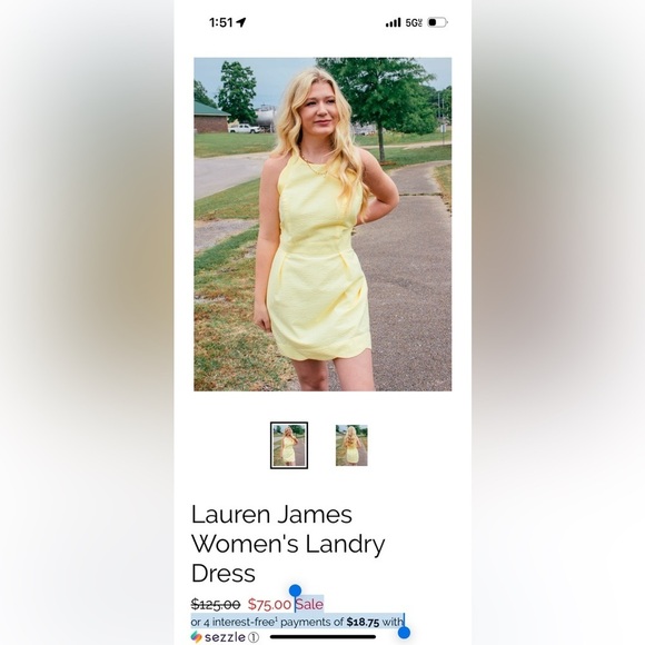 ORANGE Lauren James seersucker Landry Dress - Picture 2 of 8